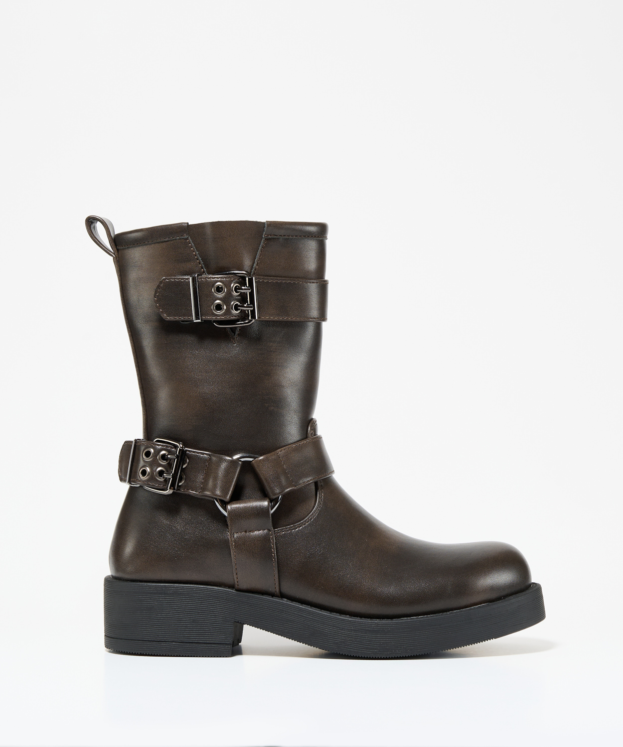 Bota plana biker hebillas image number null